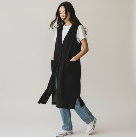 InWear Sweaters - InWear - Black Wool Blend Sleeveless Noah Cardigan - M - China